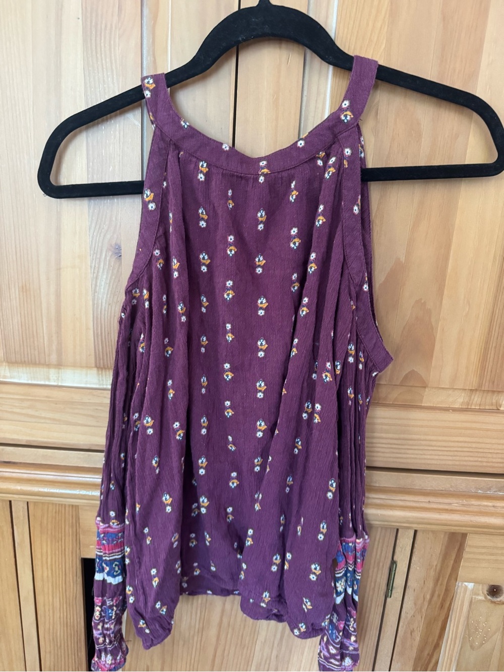 Hollister Plum Floral Halter-Style Camisole